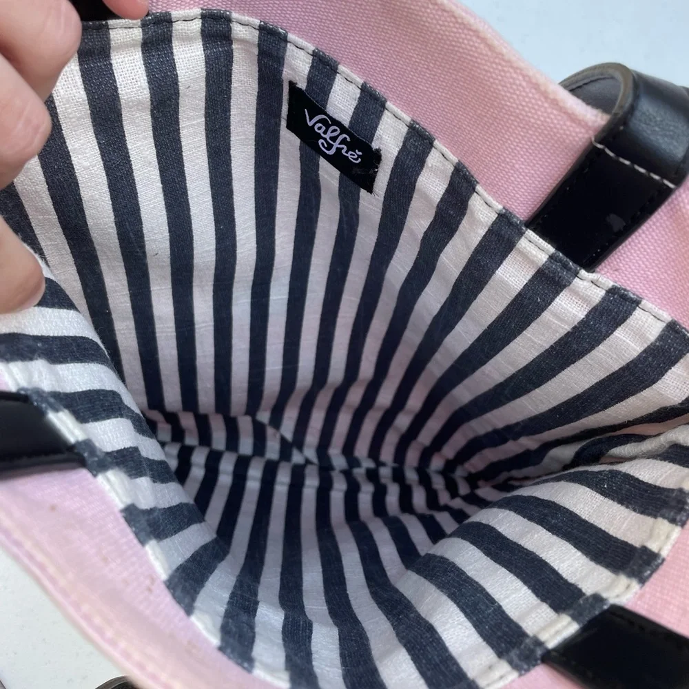 Rare Valfre Shoulder Bag Purse Pink Milk Bruno Cat Peace Sign - Picture 5 of 7
